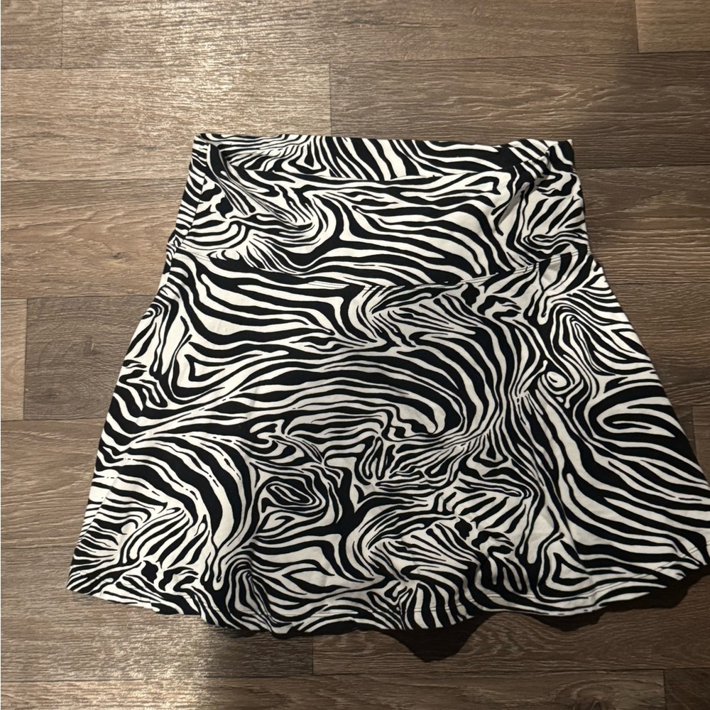 No Boundaries Zebra Print Flare Skirt XL